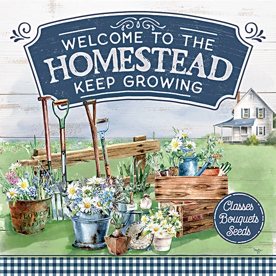 Mollie B. MOL2682 - MOL2682 - Welcome to the Homestead - 12x12 Garden, Flowers, Welcome to the Homestead Keep Growing, Typography, Signs, Textual Art, Garden Tools, Pots, Wood Boxes, Watering Can, Farmhouse/Country from Penny Lane