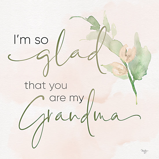 Mollie B. MOL2693 - MOL2693 - My Grandma - 12x12 Inspirational, Grandma, I'm so Glad that You are My Grandma, Typography, Signs, Textual Art, Flowers, Watercolor from Penny Lane