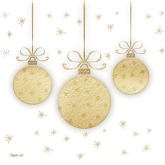 Mollie B. MOL2705 - MOL2705 - Golden Ornaments - 12x12 Christmas, Holidays, Ornaments, Gold Ornaments, Stars, Patterns, Gold, Decorative from Penny Lane