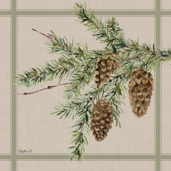Mollie B. MOL2726 - MOL2726 - Pinecone Branch - 12x12 Christmas, Holidays, Nature, Pine Branch, Pine Cones, Patterns, Winter from Penny Lane
