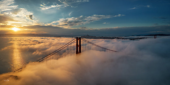 Martin Podt MPP1073 - MPP1073 - Golden Gate Bridge at Sunrise - 18x9 Photography, Landscape, Bridge, Golden Gate Bridge, Sunrise, Sun, Clouds, Sky, Nature from Penny Lane