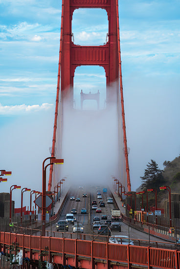 Martin Podt MPP1076 - MPP1076 - Golden Gate Covered in Fog - 12x18 Photography, Landscape, Bridge, Golden Gate Bridge, Cars, Traffic, Clouds, Lampposts from Penny Lane