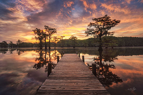 Martin Podt MPP602 - MPP602 - Walk to the Sun     - 18x12 Photography, Sunset, Trees, Deck, Lake from Penny Lane