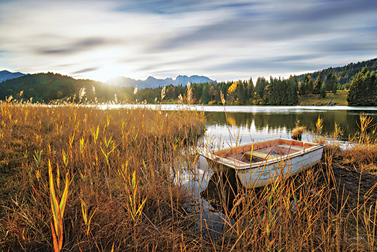 Martin Podt MPP642 - MPP642 - At the Lake - 18x12 At the Lake, Boat, Landscape, Photography, Lake, Lodge from Penny Lane