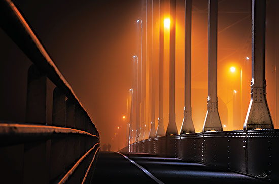 Martin Podt MPP774 - MPP774 - The Bridge - 18x12 Photography, Bridge, Lamp Posts, Lights, Nighttime, Road from Penny Lane