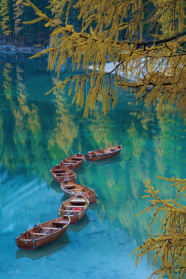 Martin Podt MPP869 - MPP869 - S Curve - 12x18 Boats, Braies, Italy, Mountains, Landscape, Photography, S Curve from Penny Lane