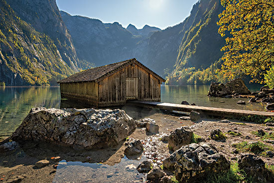 Martin Podt MPP964 - MPP964 - Water Walkway   - 18x12 Photography, Cabin, Water Walkway, River, Mountains, Rocks from Penny Lane