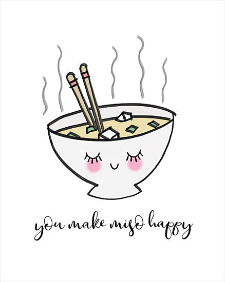 Masey St. Studios MS159 - MS159 - You Make Miso Happy - 12x16 You Make Me Happy, Bowl, Miso Soup, Humorous, Signs from Penny Lane