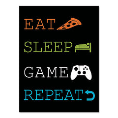 MS185PAL - Eat, Sleep, Game, Repeat - 12x16