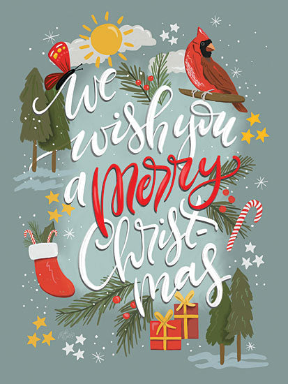 MakeWells MW107 - MW107 - Christmas Cardinal - 12x16 Christmas, Holidays, We Wish You a Merry Christmas, Typography, Signs, Textual Art, Cardinal, Christmas Icons, Winter  from Penny Lane