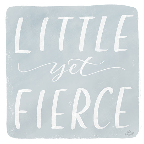 MakeWells MW130 - MW130 - Little Yet Fierce - 12x12 Baby, New Baby, Little Yet Fierce, Baby Boy, Baby's Room, Typography, Signs, Textual Art, Blue & White from Penny Lane