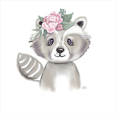MW138 - Cute Floral Raccoon - 12x12