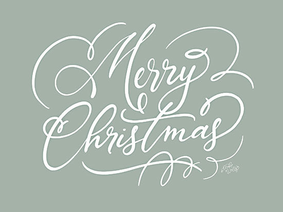 MakeWells MW148 - MW148 - Scripty Merry Christmas - 16x12 Christmas, Holidays, Merry Christmas, Typography, Signs, Textual Art, Green, White from Penny Lane