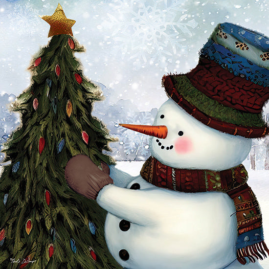 Nicole DeCamp ND127 - ND127 - Snowflake Wishes II - 12x12 Winter Snowman, Christmas, Holidays, Christmas Trees, Christmas Lights, Star, Top Hat, Scarf, Winter, Snowflakes from Penny Lane