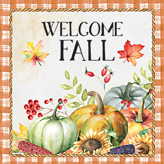 Nicole DeCamp ND153 - ND153 - Welcome Fall - 12x12 Fall, Welcome Fall, Typography, Signs, Textual Art, Pumpkins, Leaves, Indian Corn, Sunflowers, Leaves, Greenery, Berries, Plaid Border from Penny Lane