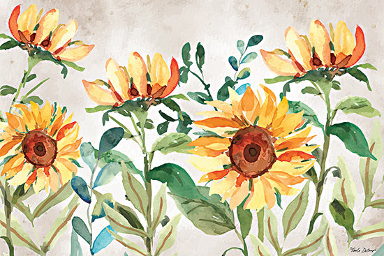 Nicole DeCamp ND158 - ND158 - Late Summer Sunflowers II - 18x12 Fall, Flowers, Sunflowers, Watercolor from Penny Lane