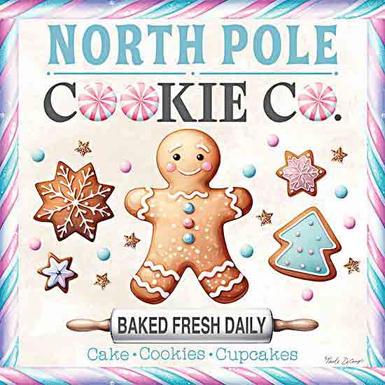 Nicole DeCamp ND316 - ND316 - North Pole Cookie Co. - 12x12 Christmas, Holidays, Kitchen, Gingerbread House, Gingerbread Man, Welcome, Typography, Signs, Textual Art, Winter, Cookies, Candy, Fantasy from Penny Lane