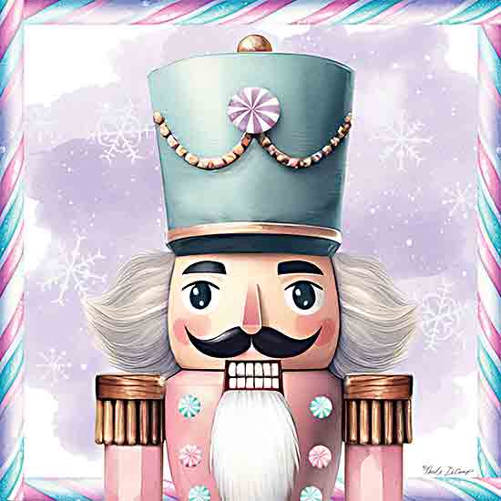 Nicole DeCamp ND322 - ND322 - Christmas Candyland Nutcracker III - 12x12 Christmas, Holidays, Nutcracker, Winter, Snowflakes, Candy Canes, Pink, Blue from Penny Lane