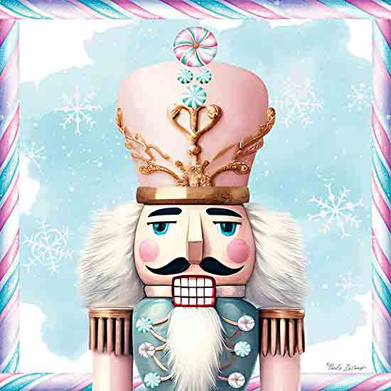 Nicole DeCamp ND323 - ND323 - Christmas Candyland Nutcracker IV - 12x12 Christmas, Holidays, Nutcracker, Winter, Snowflakes, Candy Canes, Pink, Blue from Penny Lane