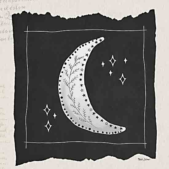 Nicole DeCamp ND333 - ND333 - Free Spirit Crescent Moon - 12x12 Astronomy, Celestial, Moon, Crescent Moon, Stars, Patterns, Black & White, Triptych from Penny Lane