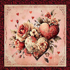 ND346 - Valentine Floral Hearts - 12x12