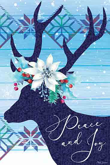 Nicole DeCamp ND385 - ND385 - Christmas Deer - 12x18 Christmas, Holidays, Reindeer, Flowers, White Poinsettia, Christmas Flowers, Floral Crown, Whimsical, Peace and Joy, Typography, Signs, Textual Art, Winter, Snow, Patterns from Penny Lane