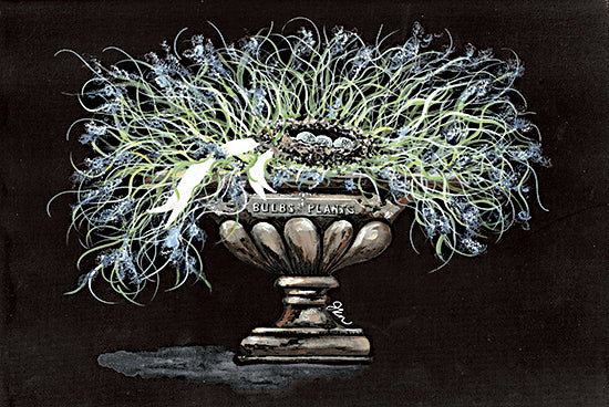 Julie Norkus NOR127 - NOR127 - Wispy Stone Urn - 16x12 Urn, Stone Urn, Flowers, Blue Flowers, Bird's Nest from Penny Lane
