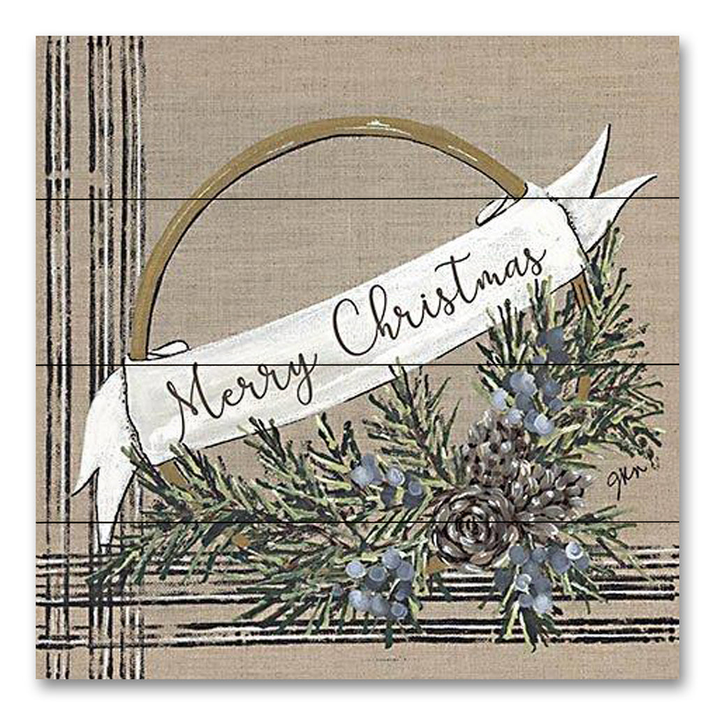 Julie Norkus NOR184PAL - NOR184PAL - Merry Christmas - 12x12 Christmas, Holidays, Wreath, Greenery, Merry Christmas, Typography, Signs, Winter, Rustic from Penny Lane
