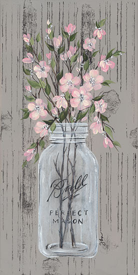 Julie Norkus NOR199 - NOR199 - Dogwood Mason Jar - 9x18 Flowers, Pink Flowers, Bouquet, Ball Canning Jar, Farmhouse/Country from Penny Lane