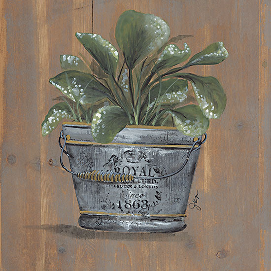 Julie Norkus NOR213 - NOR213 - Pretty Plant in Pail - 12x12 Plant, House Plant, Green Plant, Pail, Galvanized Pail, Rustic, Country from Penny Lane