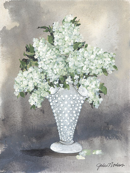 Julie Norkus NOR214 - NOR214 - Hobnail Lilacs - 12x16 Lilacs, White Flowers, Flowers, Hobnail Vase, White Vase, Bouquet, Blooms, Botanical from Penny Lane