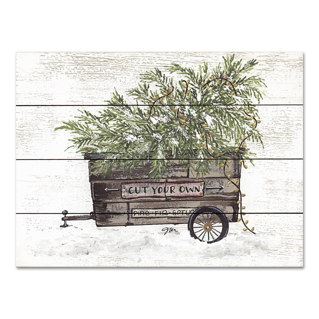 Julie Norkus NOR226PAL - NOR226PAL - Cut Your Own Trees Wagon - 16x12 Christmas, Holidays, Trees, Christmas, Tree, Winter, Rustic, Wagon, Cut Your Own, Tree Farm, Typography, Signs from Penny Lane