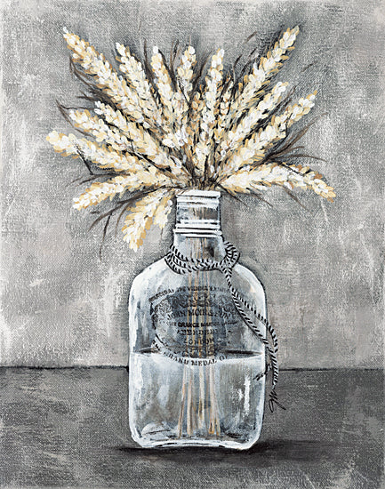 Julie Norkus NOR249 - NOR249 - Boho Wheat    - 12x16 Wheat, Glass Jar, Farmhouse/Country, Neutral Palette,  from Penny Lane