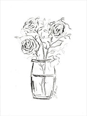 NOR266 - Roses Charcoal Sketch    - 12x16