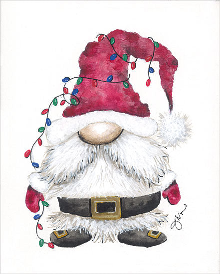 Julie Norkus NOR278 - NOR278 - Santa Gnome - 12x16 Christmas, Holidays, Gnome, Santa Claus, Whimsical, Christmas Lights from Penny Lane