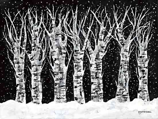 Julie NorKus NOR289 - NOR289 - Silent Forest - 16x12 Winter, Trees, Birch Trees, Snow, Forest, Landscape, Black & White from Penny Lane