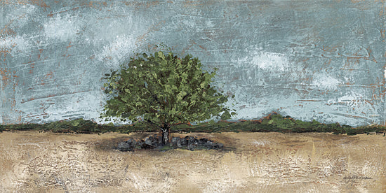 Julie Norkus NOR297 - NOR297 - New Beginnings I - 18x9 Landscape, Abstract, Tree, Dirt, Ground, Field, Sky, Clouds, Blue, Tan from Penny Lane