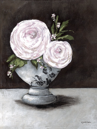 Julie Norkus NOR302 - NOR302 - Sweetie Pie - 12x16 Still Life, Flowers, Pink Flowers, Bouquet, Vase, Dark Background from Penny Lane