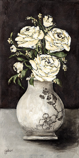 Julie Norkus NOR306 - NOR306 - Grandma's House - 9x18 Flowers, Roses, White Roses, Bouquet, Baby's Breath, Vase, Vintage from Penny Lane