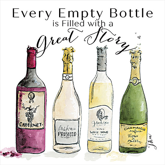 Julie Norkus NOR310 - NOR310 - Great Story - 12x12 Humor, Wine, Wine Bottles, Every Empty Wine Bottle is Filled with a Great Story, Typography, Signs, Textual Art, Bar from Penny Lane