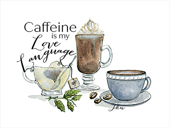 Julie Norkus NOR312 - NOR312 - Love Language - 16x12 Humor, Kitchen, Coffee, Latte, Tea, Caffeine is my Love Language, Typography, Signs, Textual Art from Penny Lane