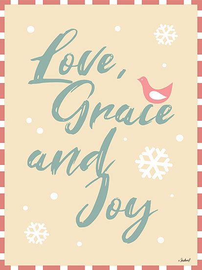 Martina Pavlova PAV284 - PAV284 - Grace Words - 12x16 Signs, Typography, Birds, Snowflakes, Love Grace and Joy from Penny Lane