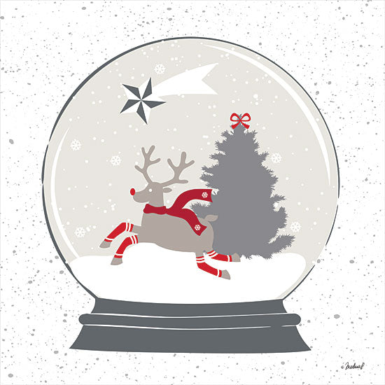 Martina Pavlova PAV296 - PAV296 - Reindeer Snow Globe - 12x12 Christmas, Snow Globe, Reindeer, Christmas Tree from Penny Lane