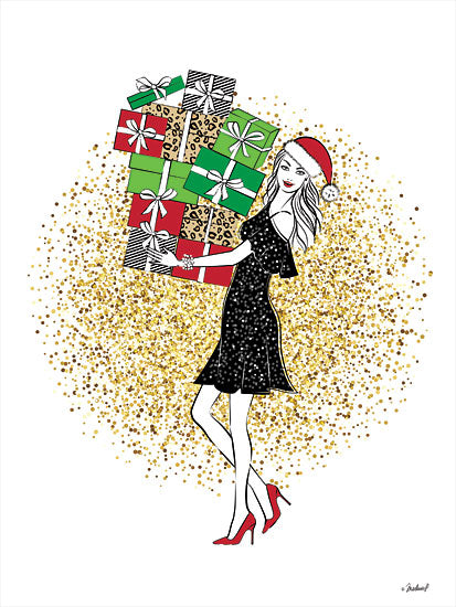 Martina Pavlova PAV306 - PAV306 - Santa Baby - 12x16 Woman, Presents, Christmas, Santa Hat, Tween, Glitter, Fashion from Penny Lane