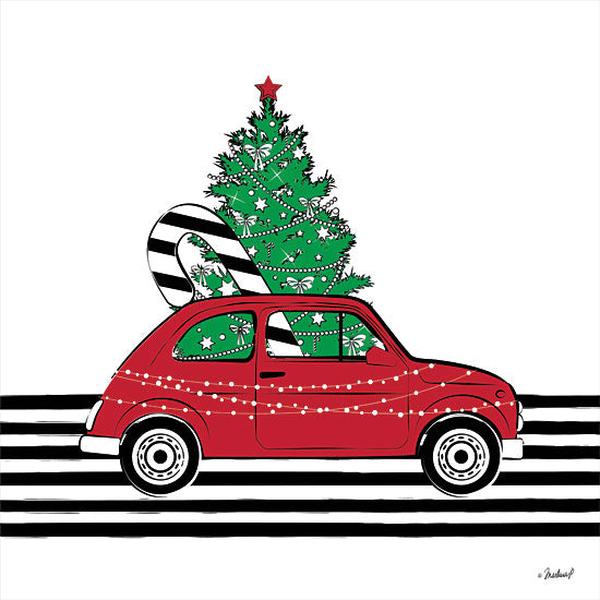 Martina Pavlova PAV307 - PAV307 - Driving Home - 12x12 Car, Christmas, Christmas Tree, Candy Cane, Lights from Penny Lane