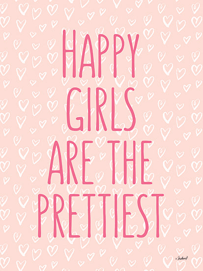 Martina Pavlova PAV338 - PAV338 - Happy Girls are the Prettiest    - 12x16 Signs, Typography, Happy Girls, Hearts, Children from Penny Lane