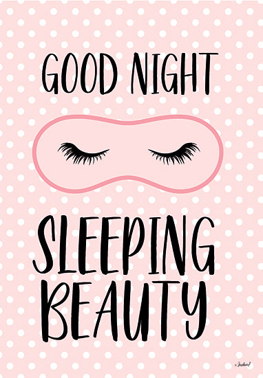 Martina Pavlova PAV361 - PAV361 - Good Night Sleeping Beauty - 12x18 Good Night, Bedroom, Pink and White, Polka Dots from Penny Lane
