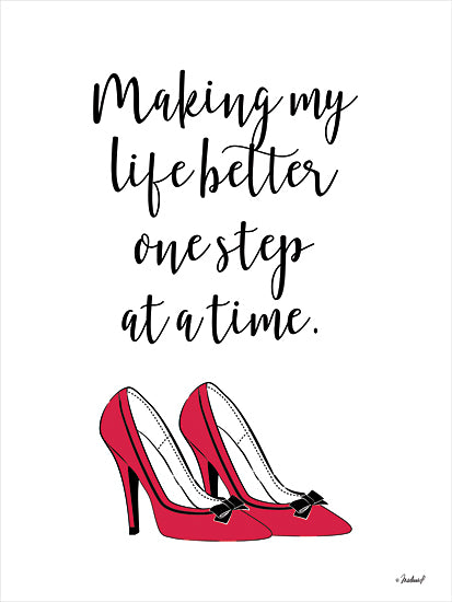 Martina Pavlova PAV371 - PAV371 - One Step at a Time - 12x16 Making My Life Better, One Step at a Time, Tween, Fashion, Shoes, Signs from Penny Lane