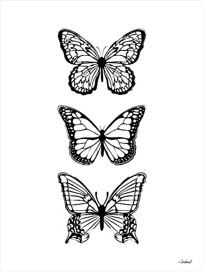 Martina Pavlova PAV382 - PAV382 - Butterfly Trio - 12x16 Butterflies, Trio, Black & White from Penny Lane