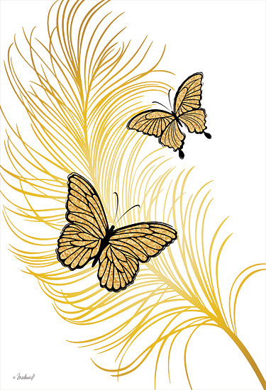Martina Pavlova PAV394 - PAV394 - Gold Butterflies - 12x16 Butterflies, Gold Butterflies, Leaf from Penny Lane